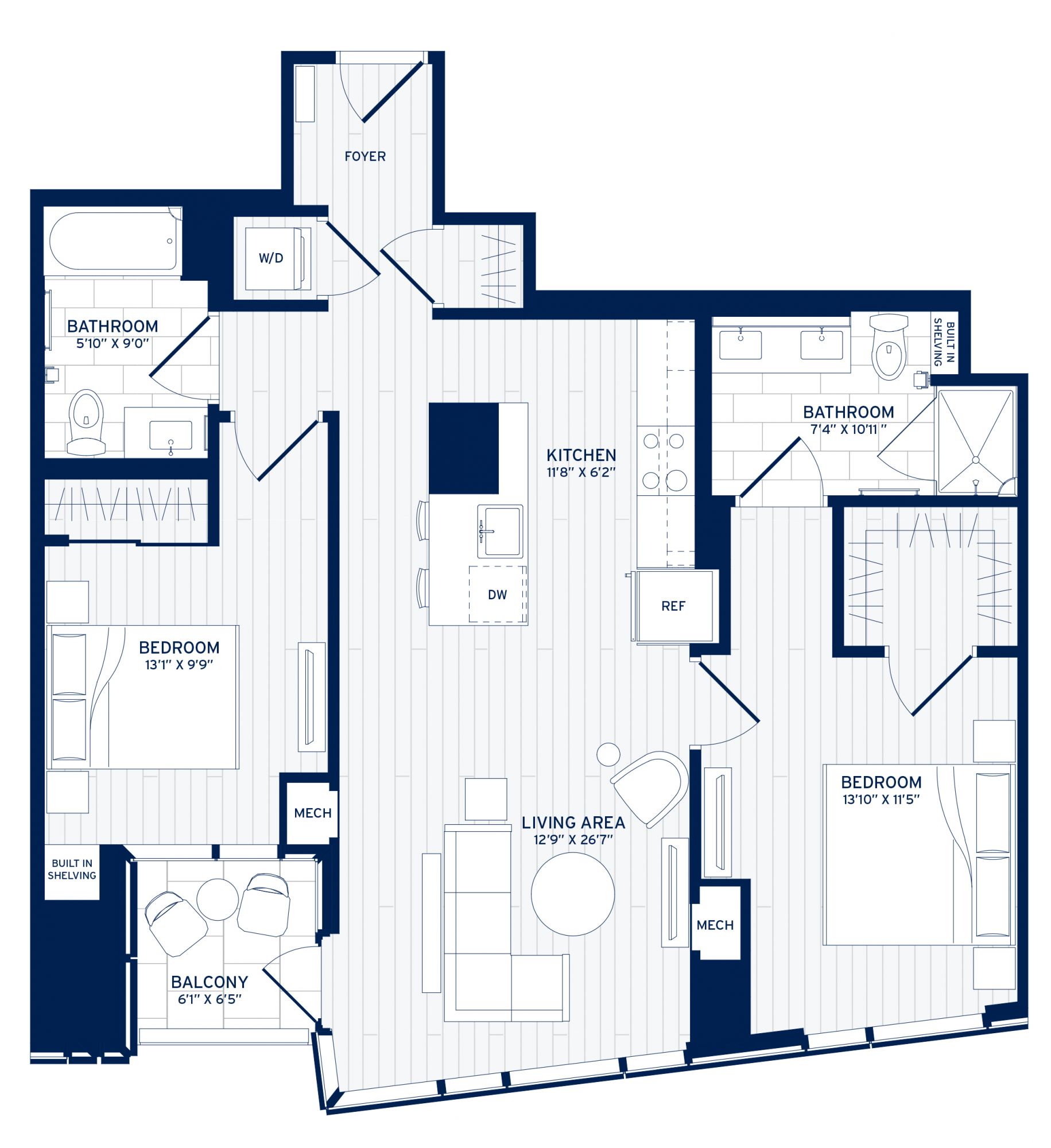 View Hub50house Apartment Floor Plans Studios 1 2 3 Bedrooms Bozzuto