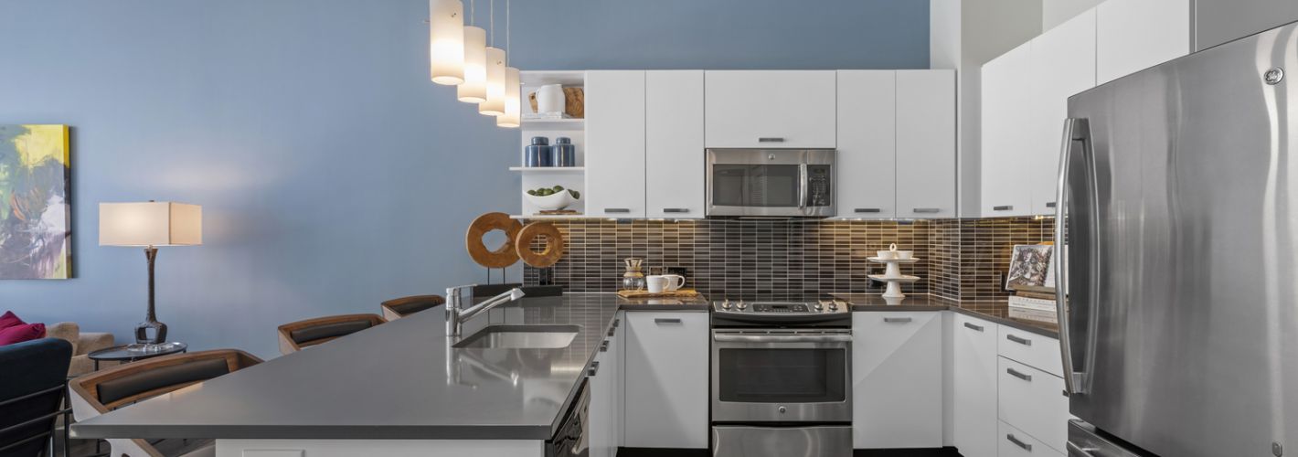 Kitchen view in apartments.