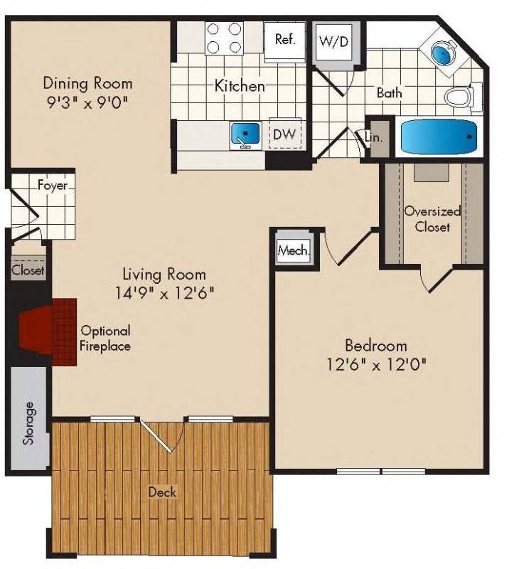 966 sq ft 2 BHK Floor Plan Image - Splendid Group Lake Dews Available for  sale 