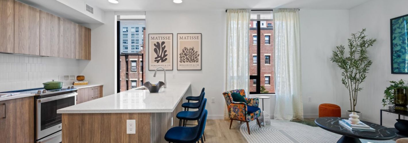 Living space seamlessly connected to the kitchen.